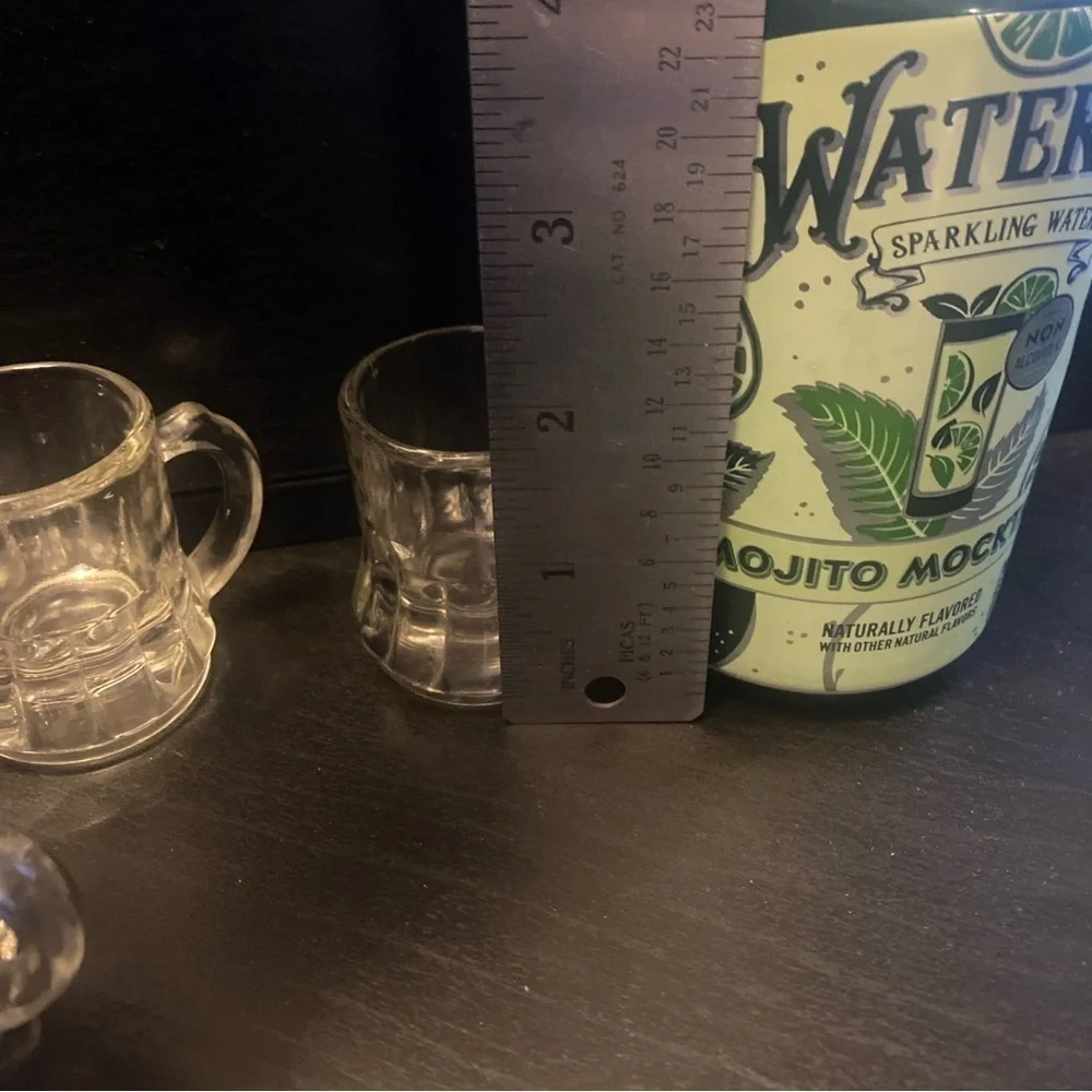 4 Vintage Federal Glass Miniature‎ Mug Shot Glass